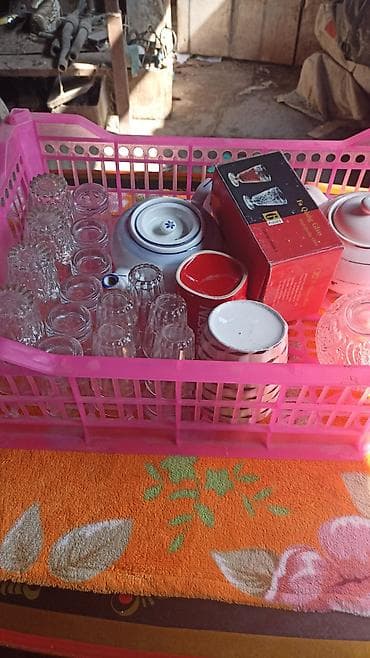 декаративные цветы: Набор посуды и стекла микс (разные позиции) Состав по фото: - — 2