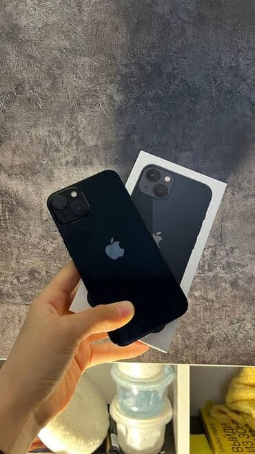 360 slim: IPhone 13, Б/у, 128 ГБ, Midnight, Коробка, 72 % — 1