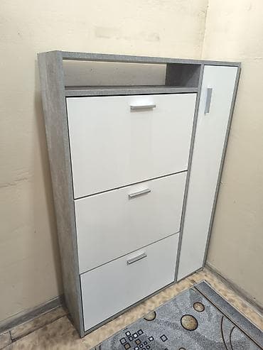 мойка с тумбой на кухню: Тумба и подставка для обуви, Другой материал, цвет - Серый — 1