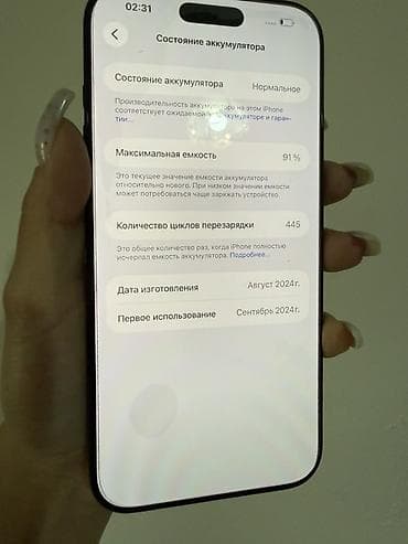 ipod 3 touch: IPhone 16 Pro Max, Б/у, Black Titanium, Коробка, 91 % — 2