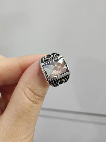 oura ring: Серебро 925 мужской кольцо Серебряная Печатка с камнями горный — 4
