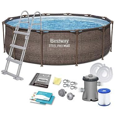 solutions upper: Каркасный бассейн Bestway Steel Pro MAX (круглый) с имитацией ротанга — 1