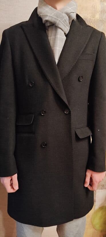 Мужское пальто, 5XL, Б/у, цвет - Черный