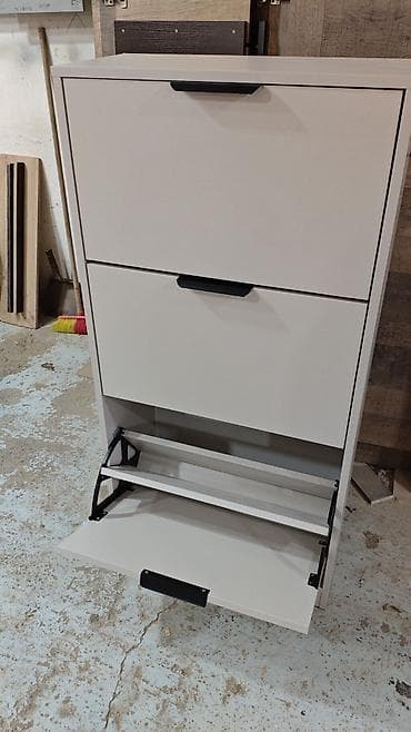 Прикроватные тумбы: Тумба и подставка для обуви, Другой материал, цвет - Серый — 2