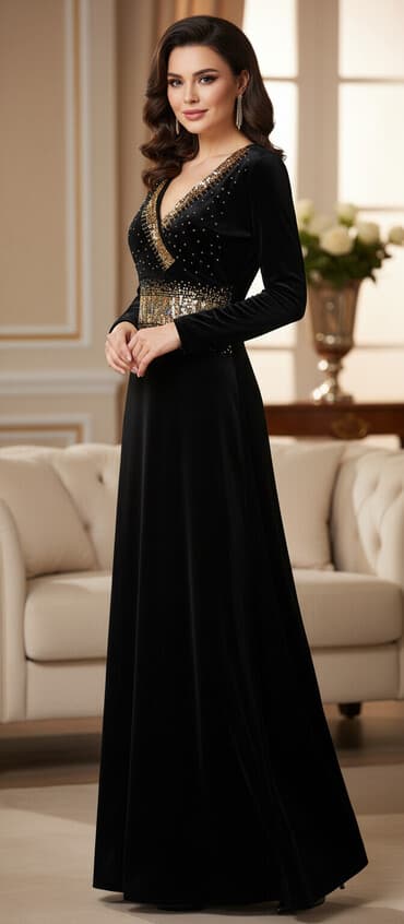 национальные украшения бишкек: Шикарное вечернее платье из королевского велюра, производство Турция — 1