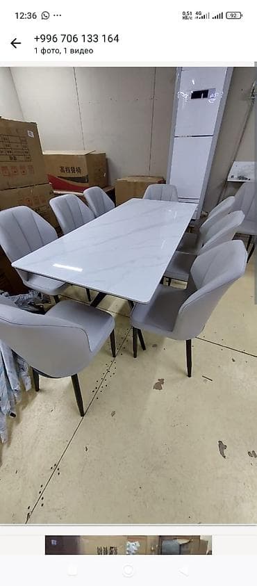 Инструменттер: Ашкана үстөлү жана отургуч, Жаңы, Бөлүп төлөө менен, Акылуу жеткирүү, түсү - Ак — 6