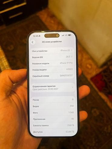 pad 7 pro: IPhone 17 Pro, Б/у, 256 ГБ, Синий, Зарядное устройство, Защитное стекло, Чехол — 2