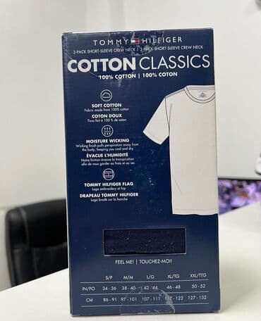 суприм: Tommy Hilfiger. Комплект из трех хлопковых футболок с круглым — 4