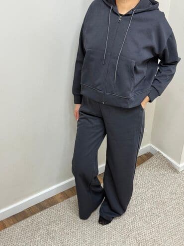 Спорттук кийим: Женский спортивный костюм из мягкого трикотажа - Цвет: светло‑серый — 5