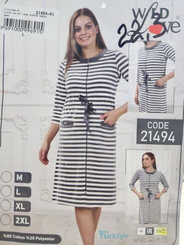 домашние халаты больших размеров: Халат, Велюр, Турция, XS, M, L — 15