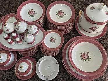 Столовый сервиз “Роза” ГДР на 12 персон в идеальном состоянии