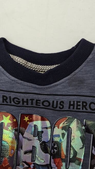 детская футболка с человеком пауком: Рубашка, цвет - Серый, Б/у — 6