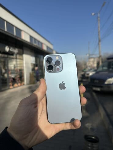 телефон алу: IPhone 13 Pro, Колдонулган, 128 ГБ, Pacific Blue, Заряддоочу түзүлүш, Коргоочу айнек, Каптама, 77 % — 2