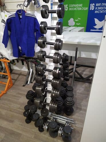 Гантели,новые разборныеметаллические, хромированные есть в наличии!