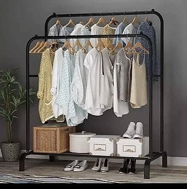 Напольная двухъярусная вешалка-стойка для одежды - Конструкция: два