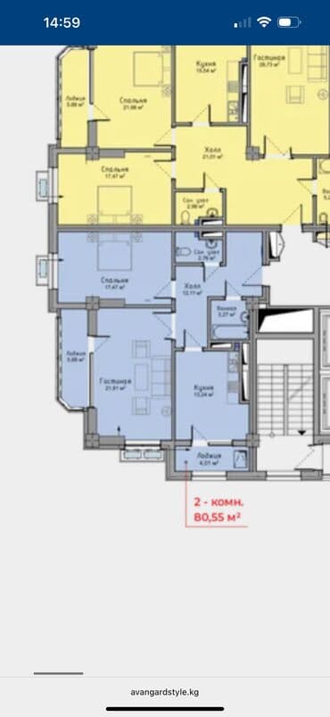 premium development: 2 комнаты, 122 м², Элитка, 3 этаж, ПСО (под самоотделку) — 2