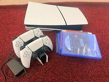 Видеоигры и приставки: PlayStation 5 1TB (версия с дисководом) + аксессуары и набор игр, в — 5