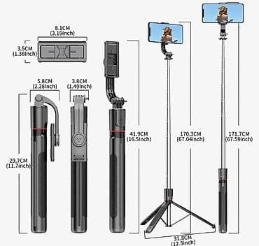 монопучковая щетка: 🤩🤳🏻🔥Универсальный селфи‑штатив 3‑в‑1 для смартфона💫 - Трансформация — 4