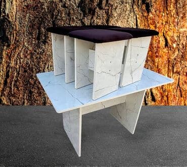 кухенный стол: Ашкана үстөлү жана отургуч, Жаңы, Акылуу жеткирүү, түсү - Ак — 4