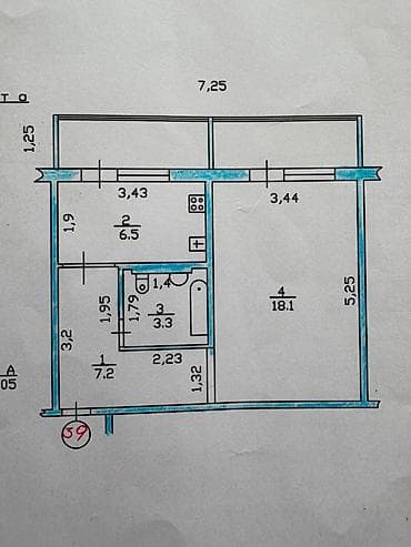 Недвижимость: 1 комната, 34 м², ул. Московская / Ибраимова 105 серия, 8 этаж, Косметический ремонт — 8
