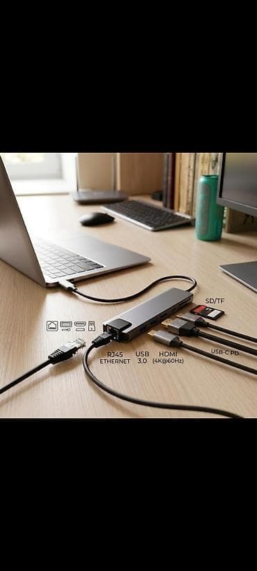 magic keyboard: Переходник Компактный алюминиевый хаб для ноутбуков и планшетов с — 1