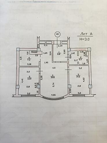 3 комнаты, 80 м², Элитка, 8 этаж, Старый ремонт — 10