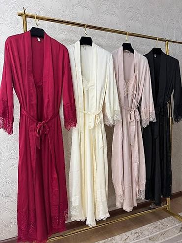 real techniques: Комплект домашней одежды: длинный халат с поясом + сорочка на — 3