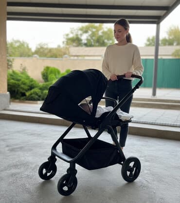 Коляска, цвет - Черный, Б/у at lalafo.kg Коляска, цвет - Черный, Б/у