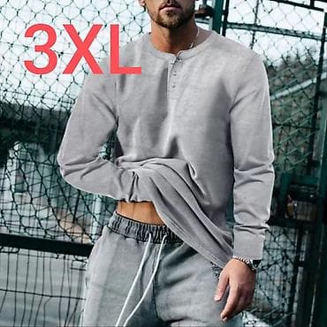 теплые вещи: Новая футболка с длинным рукавом, серая. Размер XXXL (54-56), на — 1