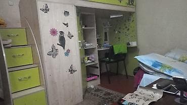 перегородка для кровати: Двухъярусная детская кровать, ЛДСП, цвет - Зеленый — 2