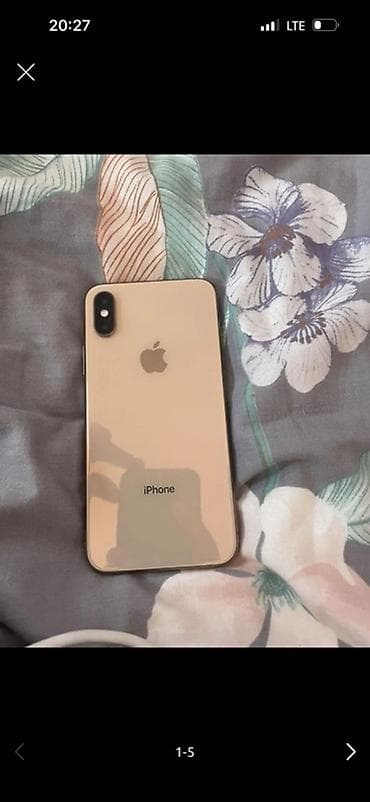 Техника и электроника: IPhone X, Б/у, 64 ГБ, Золотой, Защитное стекло, 80 % — 1