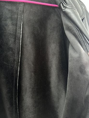 черный кожаный плащ: Пальто, Тренчкот, Осень-весна, Экокожа, Длинная модель, С поясом, M — 3