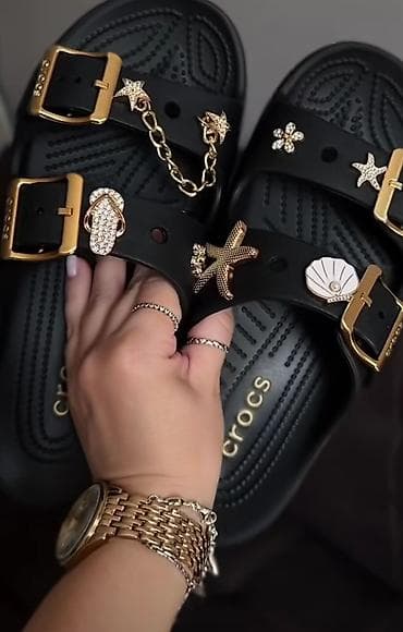 Босоножки, сандалии, шлепанцы: Босоножки, 40, Crocs, Новый, цвет - Черный, Самовывоз — 4