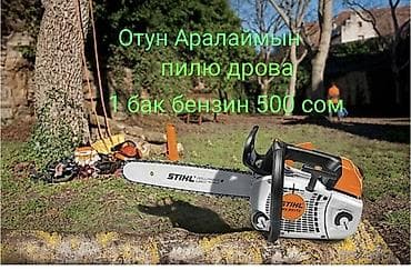 вырубка дерево: Пилю дрова кара балта. Отун Аралаймын кара балта — 2