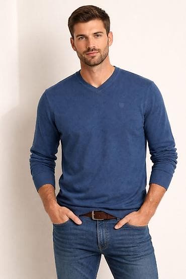 свитер boss из 90х: Мужской джемпер Vesbul, размер XXL - Цвет: темно‑синий - Крой — 1