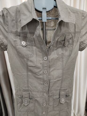 национальные украшения бишкек: Повседневное платье, Италия, Лето, Короткая модель, Лен, Спортивное, M — 1