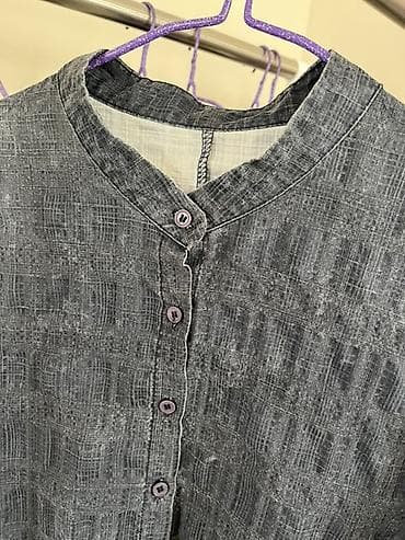 лоферы 37: Повседневное платье, Лето, Длинная модель, Лен, Платье-рубашка, Стандарт — 3