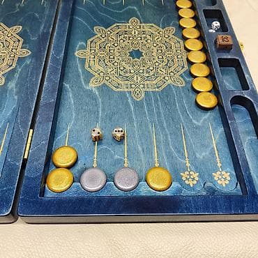 установка бильярд: Нарды новые. Лазерная гравировка №15- 50х55см. Покрытие - нитролак — 3