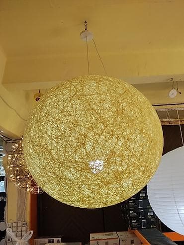 string art: Подвесной светильник-шар из нитей - Форма: сферический абажур — 1