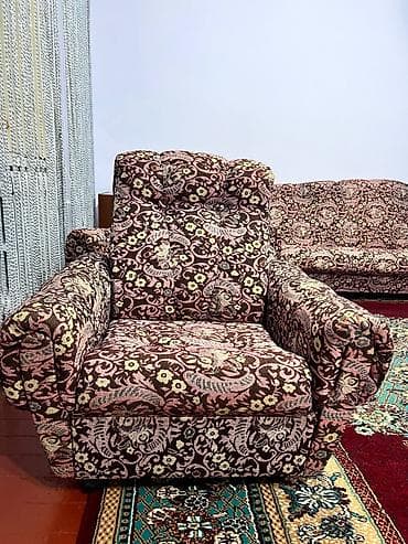 картина кожа: Комплект мягкой мебели, Самовывоз, цвет - Коричневый — 3