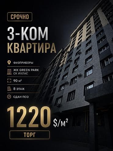 Недвижимость: 3 комнаты, 90 м², Физприборы Элитка, 8 этаж, ПСО (под самоотделку) — 1
