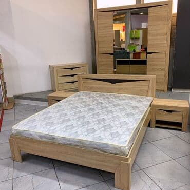 спальный гарнитур соренто: Уктоочу бөлмө гарнитуру, Жаңы, Шкаф, Эки кишилик керебет, Комод, ДСП, Акылуу жеткирүү — 1