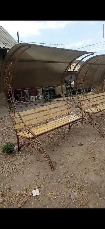 metta samurai: Скамейка Металл, Со спинкой, С крышей — 6