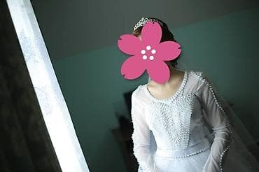 second hand: Свадебное платье, S, Рукава прозрачные, С корсетом, Жемчуг, Б/у — 3