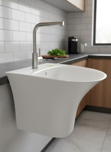 тумбочка с мойками: Кухонная мойка, Накладной способ установки, Размер: 45 x 46 см — 1