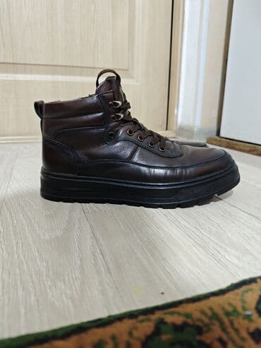 кожаный обувь: Мужские кожаные ботинки высокого кроя Размер: 41 - Цвет: кофейный - — 3