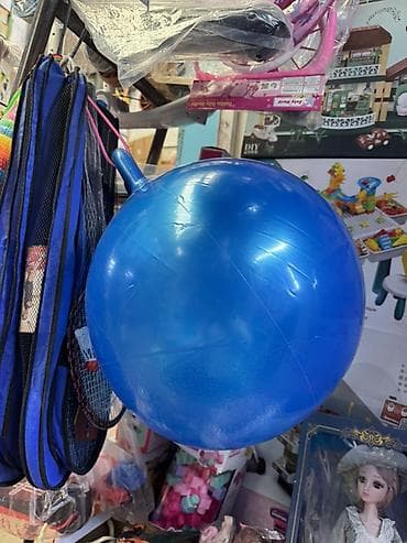 джусс боллы: Прыгун-мяч с ручкой для детей - Яркий синий мяч-«попрыгун» с удобной — 2