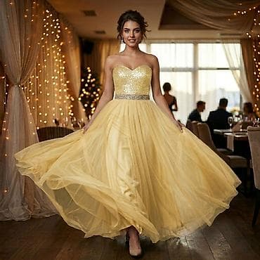 Вечернее платье, Пышное, Длинная модель, Без рукавов, Корсет, XL, 2XL