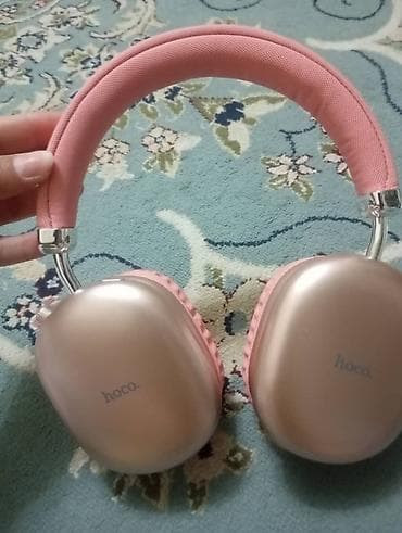 Накладные беспроводные наушники Hoco (розовое золото/розовый) - — 3