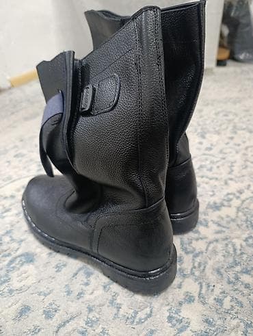 ортопедические шлепки: Юфтевые сапоги с клапаном и пряжкой - Материал верха: плотная — 2